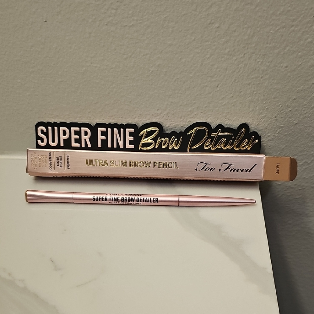 Too Faced Super Fine Brow Detailer Ultra Slim Brow Pencil In Taupe. New In Box.